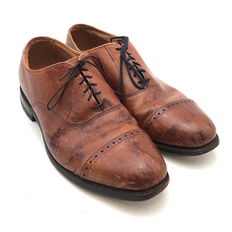 Allen Edmonds Byron Brown Leather Cap Toe Derby Dress Shoes Size 10 E