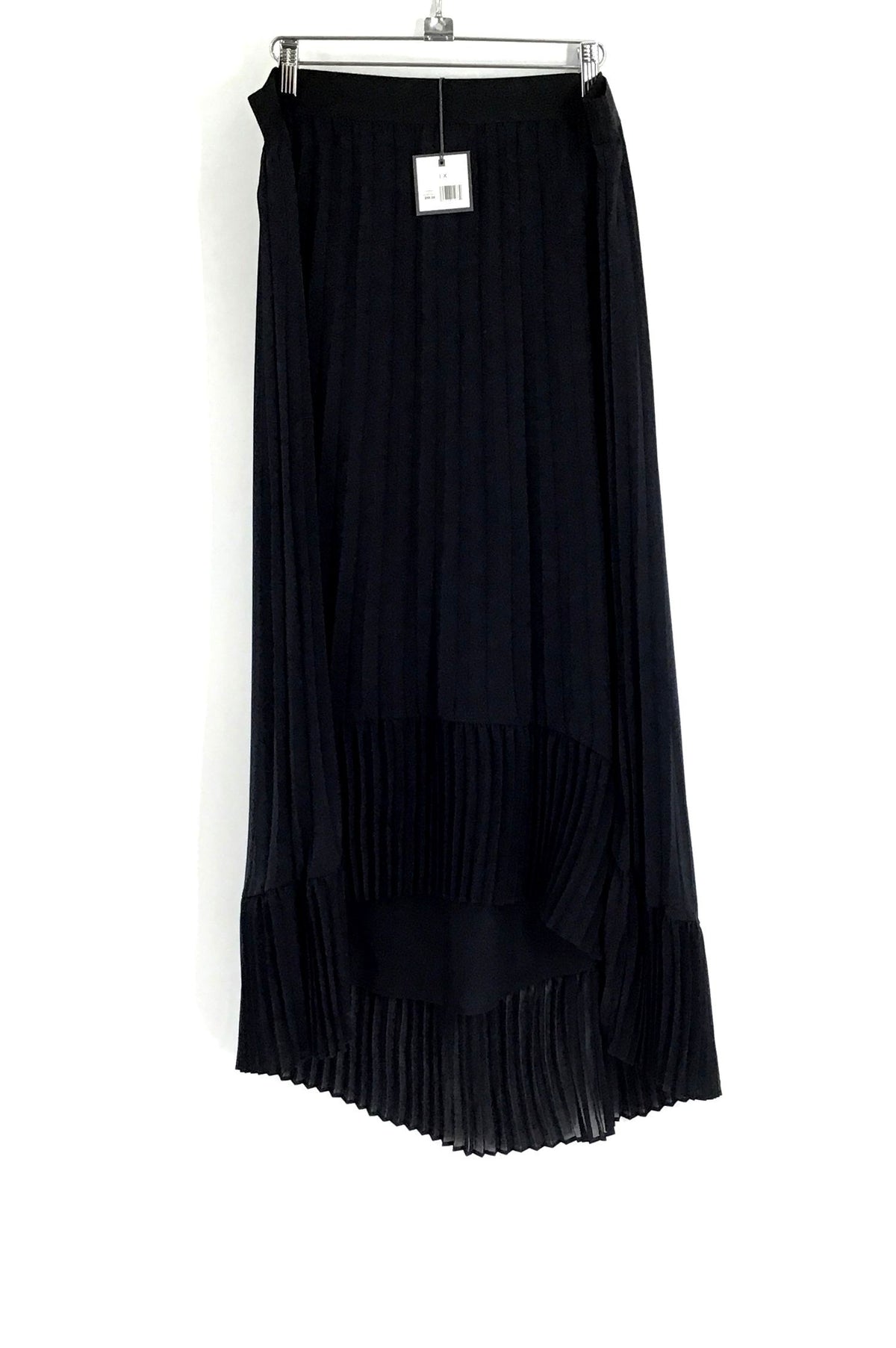 NWT Madison Women&#39;s Black Elastic Waist High-Low Maxi Skirt - Size 1X