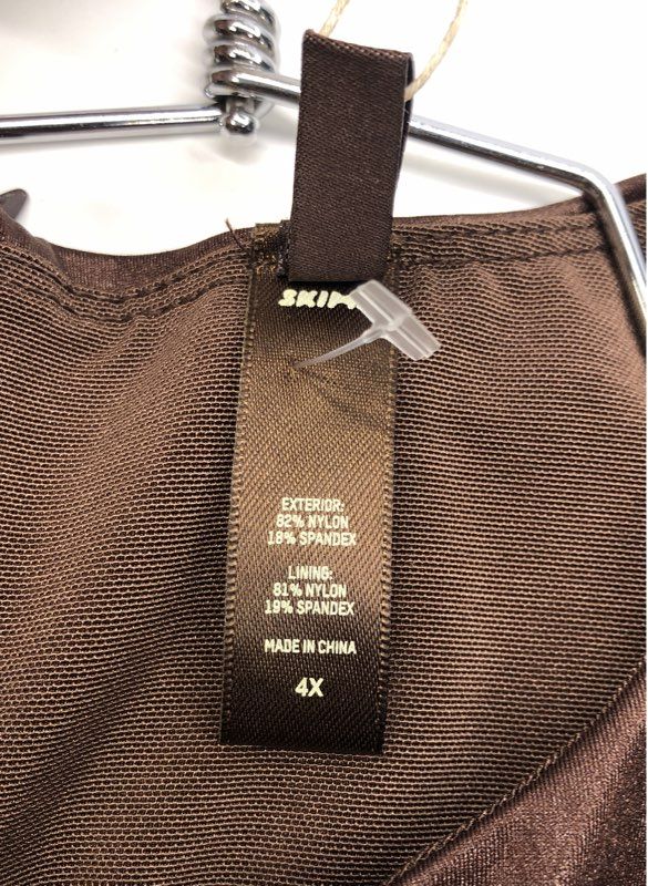 SKIMS Women's Brown Essential Long Sleeve Catsuit Unitard Jumpsuit Size 4X