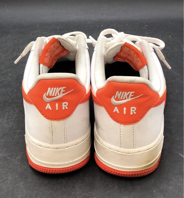 Nike Air Force 1 '07 White Magma Orange Low Top Sneakers Men's Size 9