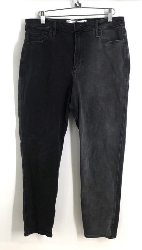 Hollister Women's Curvy High-Rise Mom Jeans Black Grey Split Two-Tone Sz 11R