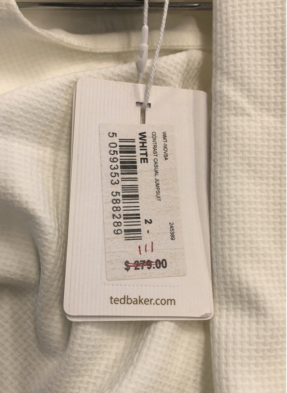 NWT Ted Baker Women's White Black Jumpsuit One-Piece - Size 2