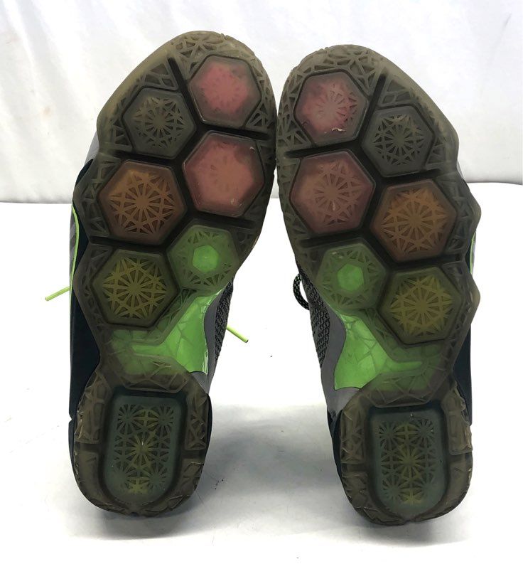 Nike LeBron 12 Dunkman Dark Grey Electric Green Basketball Shoes 2014 Size 13