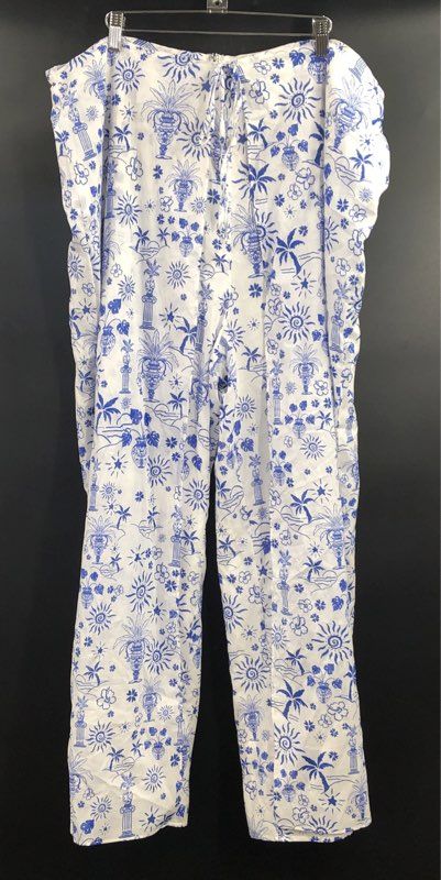 Sugarlips Women's Azul Tropics High Waist Wrap Pants White Blue NWT Sz 2XL