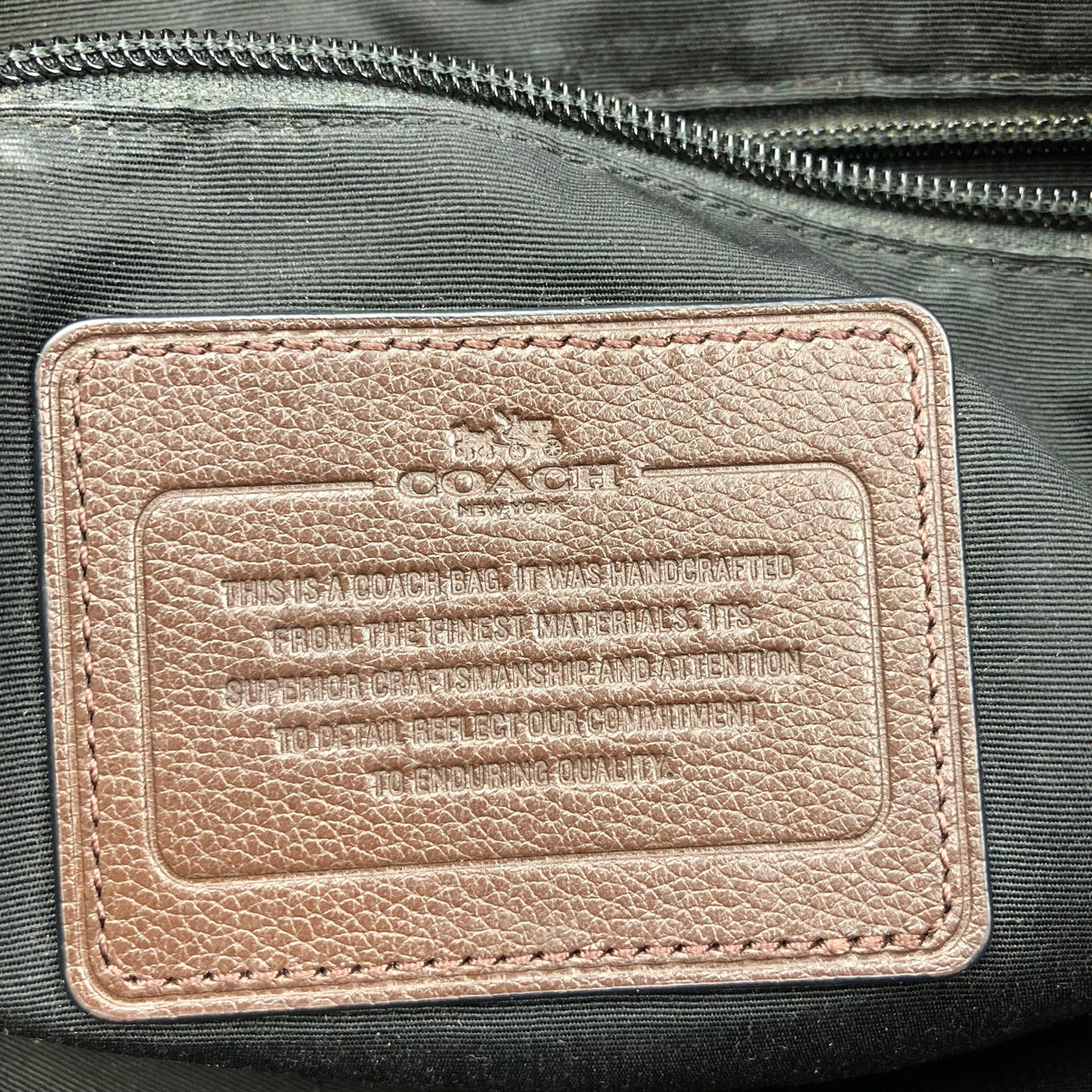 Coach Brown Pebbled Leather Charles Messenger Crossbody Bag COA