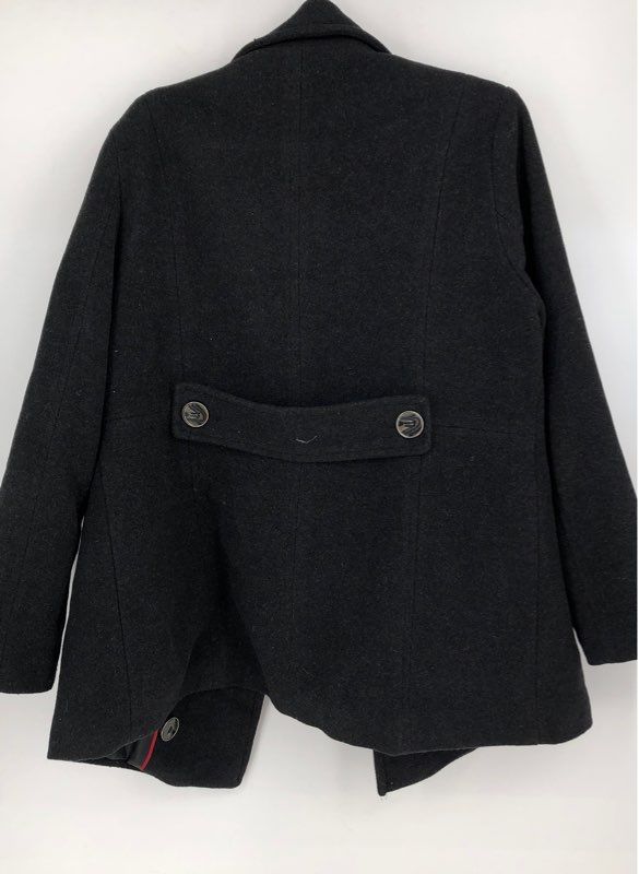 Kenneth Cole Reaction Women&#39;s Black Collared Pea Coat - Size XL