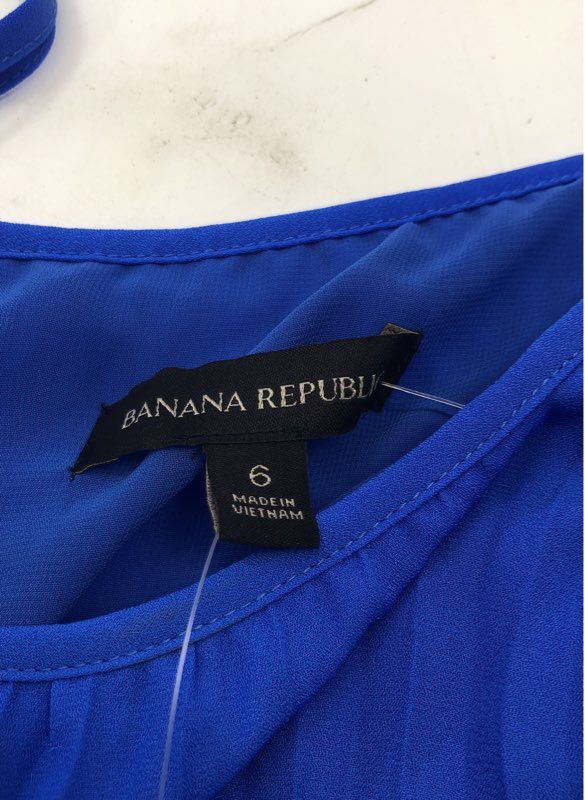 Banana Republic Women's Pleated Colorblock Midi Dress Blue Black NWT Size 6