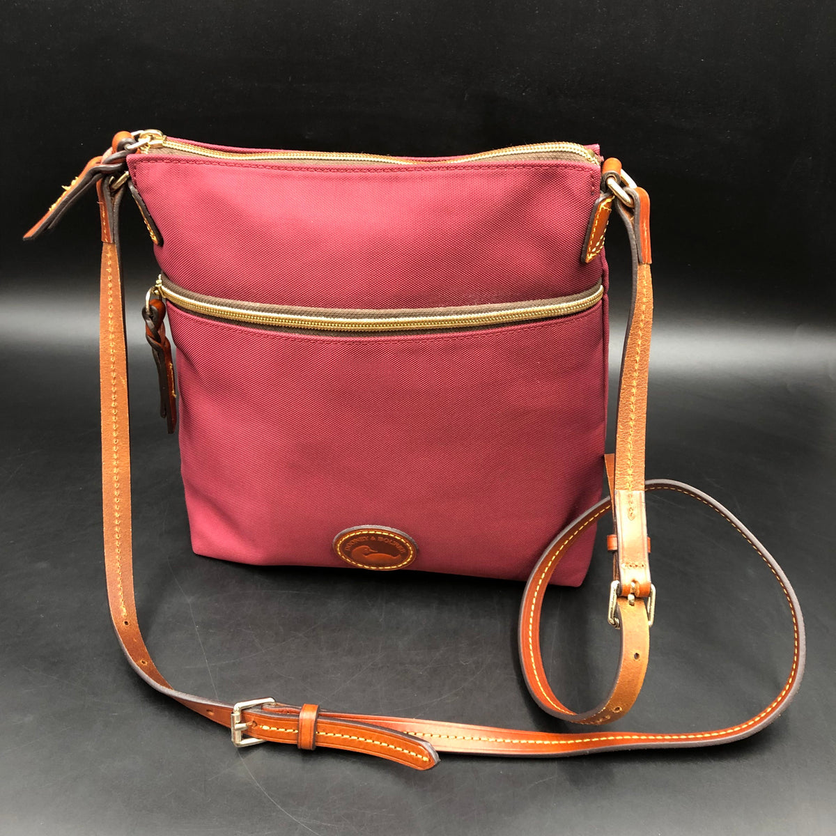Dooney & Bourke Burgundy Nylon 'East\West' Crossbody Bag (+COA)