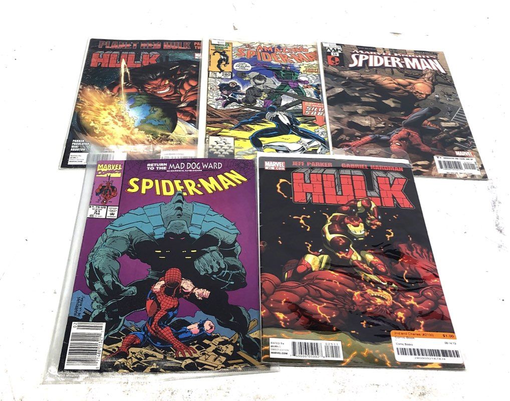 Marvel DC Comic Book Lot 25 Comics Hulk Spider-Man X-Men Modern Bronze Copper