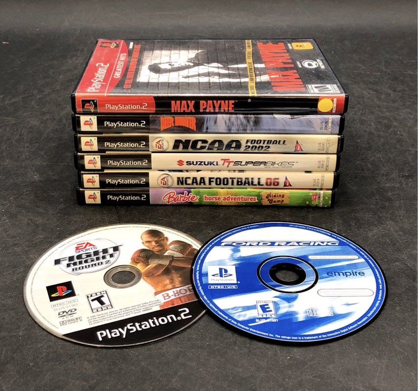 Max Payne NCAA Football 8 PlayStation 2 Game Lot PS2 Sports Action Racing