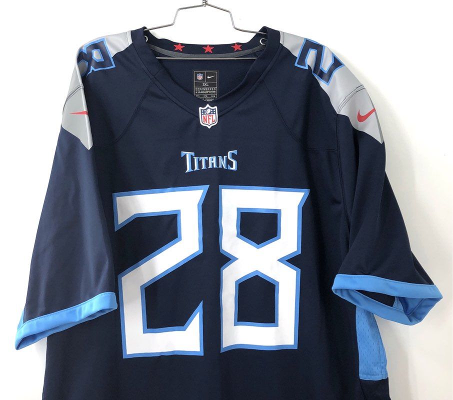 Nike NFL Tennessee Titans Chris Johnson #28 Jersey Navy Blue Men's Sz 3XL