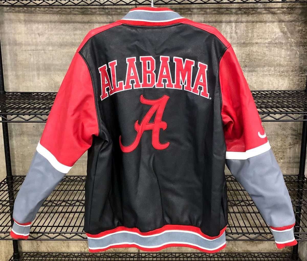 ProEdge Men's Alabama Crimson Tide Red/Black/Grey/White Varsity Jacket - Size L