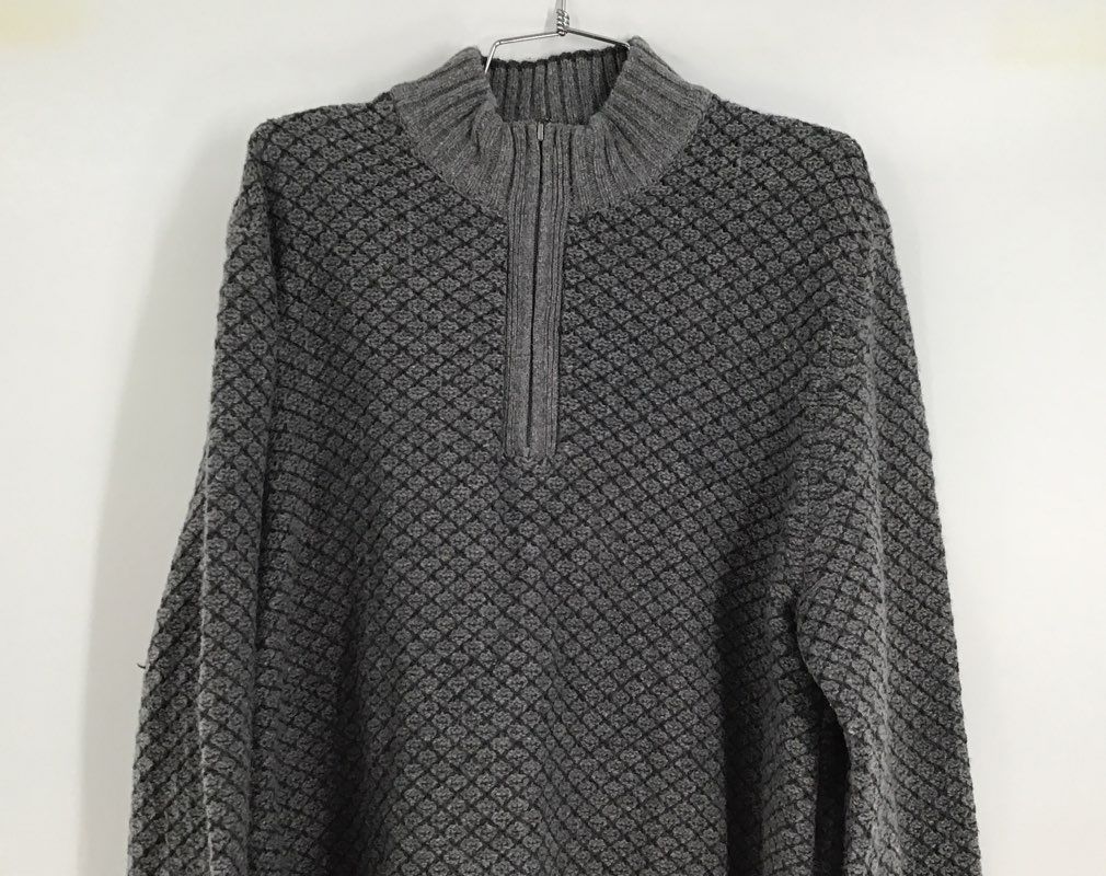 NWT Joseph Abboud Men&#39;s Gray Long Sleeve 1/4 Zip Knit Pullover Sweater - Sz 2XL