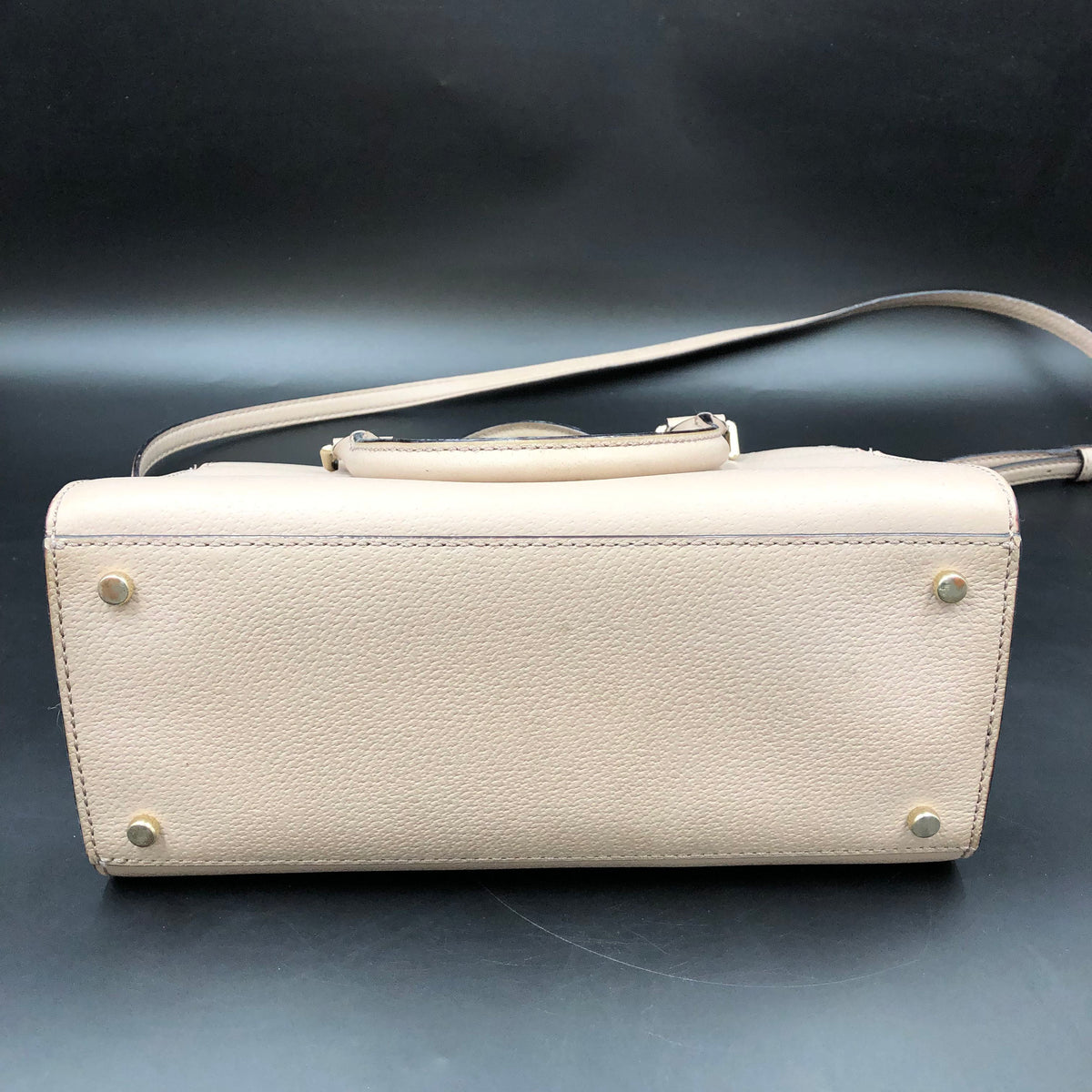 Kate Spade Taupe Pebbled Leather 'Madison' Satchel Bag (+COA)