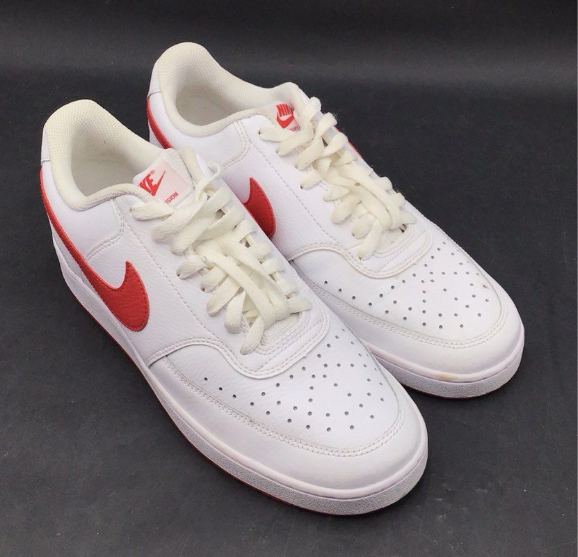 Nike Court Vision Low White University Red Men's Low Top Sneakers Size 9.5