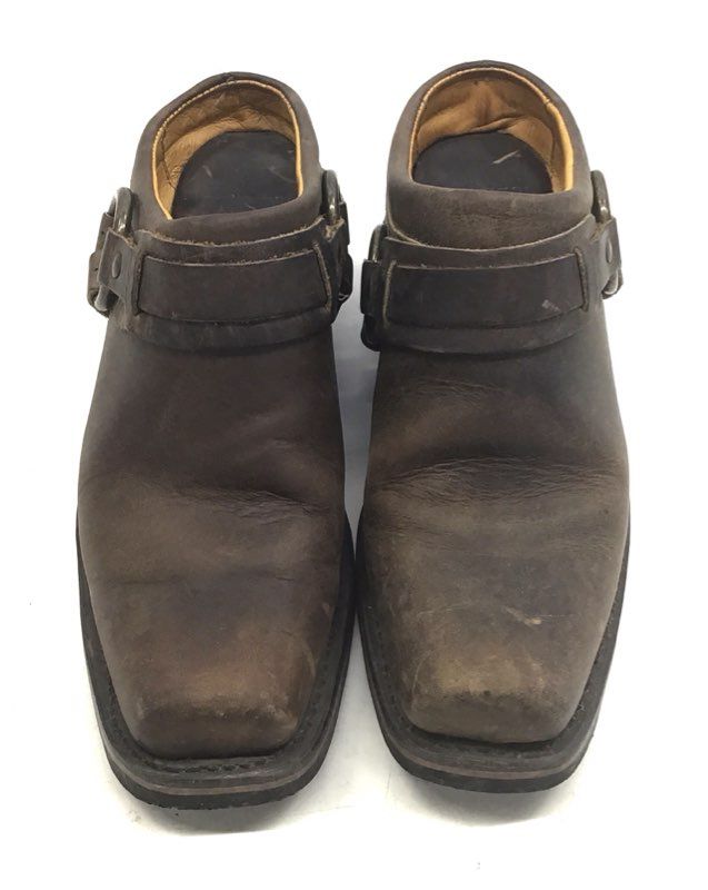 Frye Harness Mule Brown Leather Clogs Square Toe Made in USA Women's Size 7.5