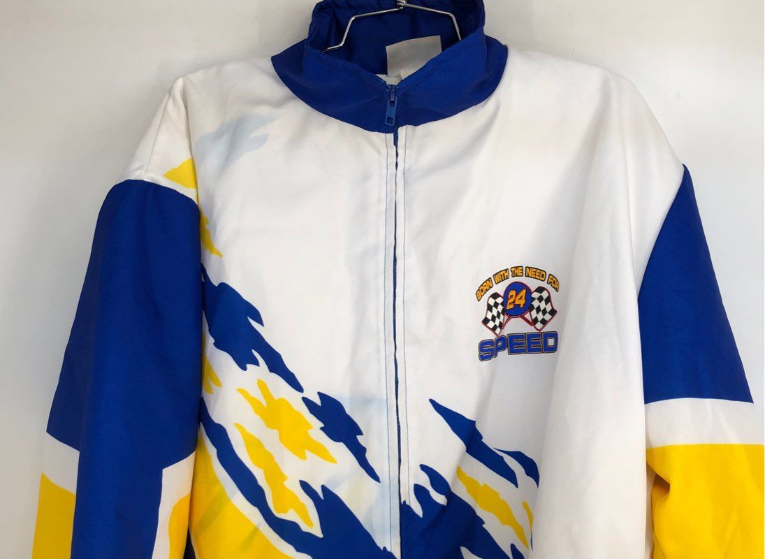 Vintage 90s Hartwell Sports Need For Speed Embroidered Racing Jacket Sz XL