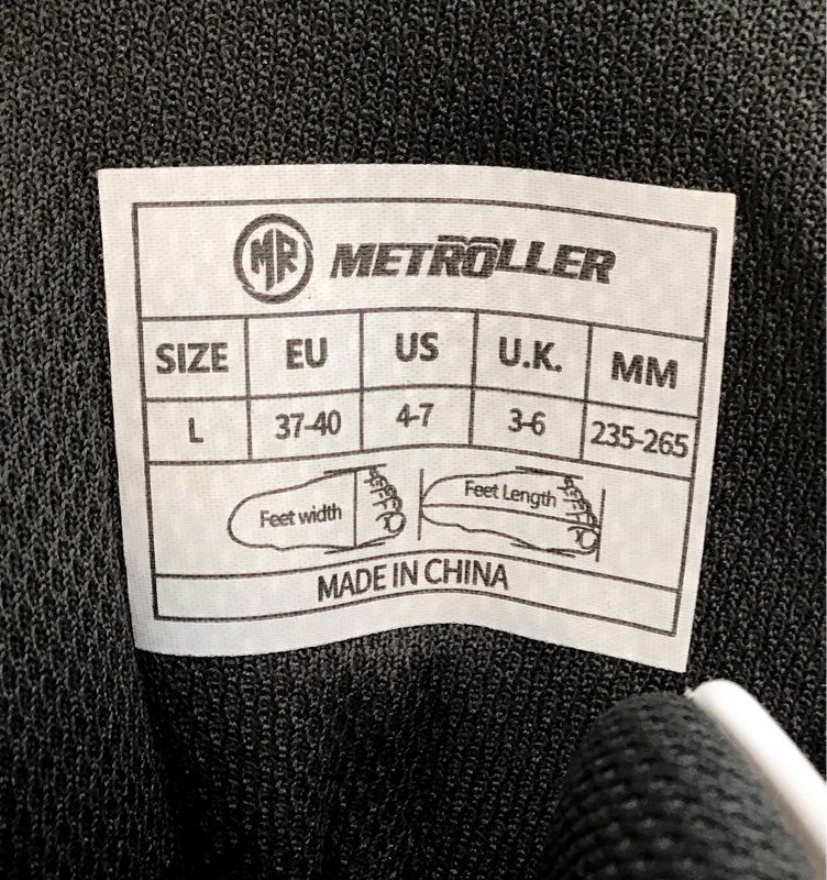 Metroller Boys Black White Roller Skates - Size 4-7