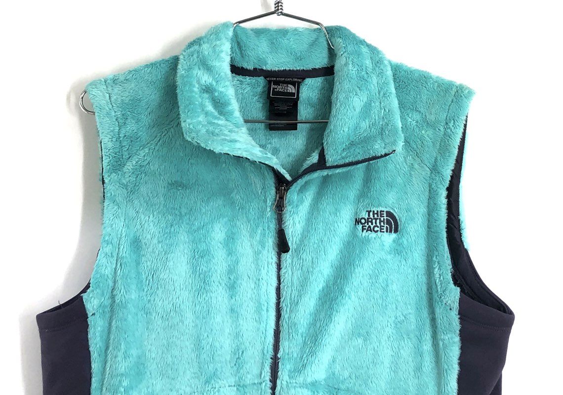 The North Face Women's Teal Osito High Pile Fuzzy Fleece Vest Sz L