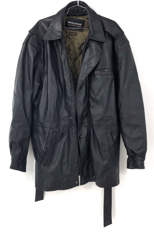 Wilsons Men's Black Leather Coat - Size XL
