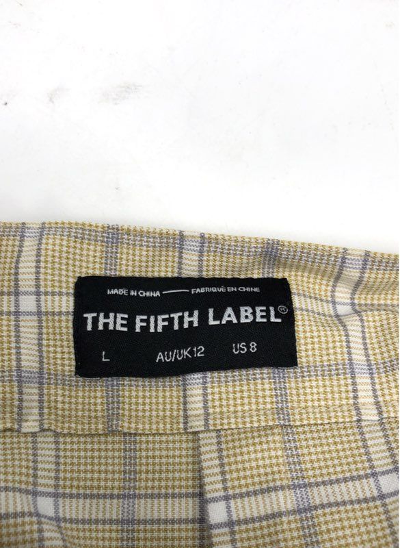 The Fifth Label Women's Yellow Plaid A-Line Mini Skirt with Pockets Sz 8