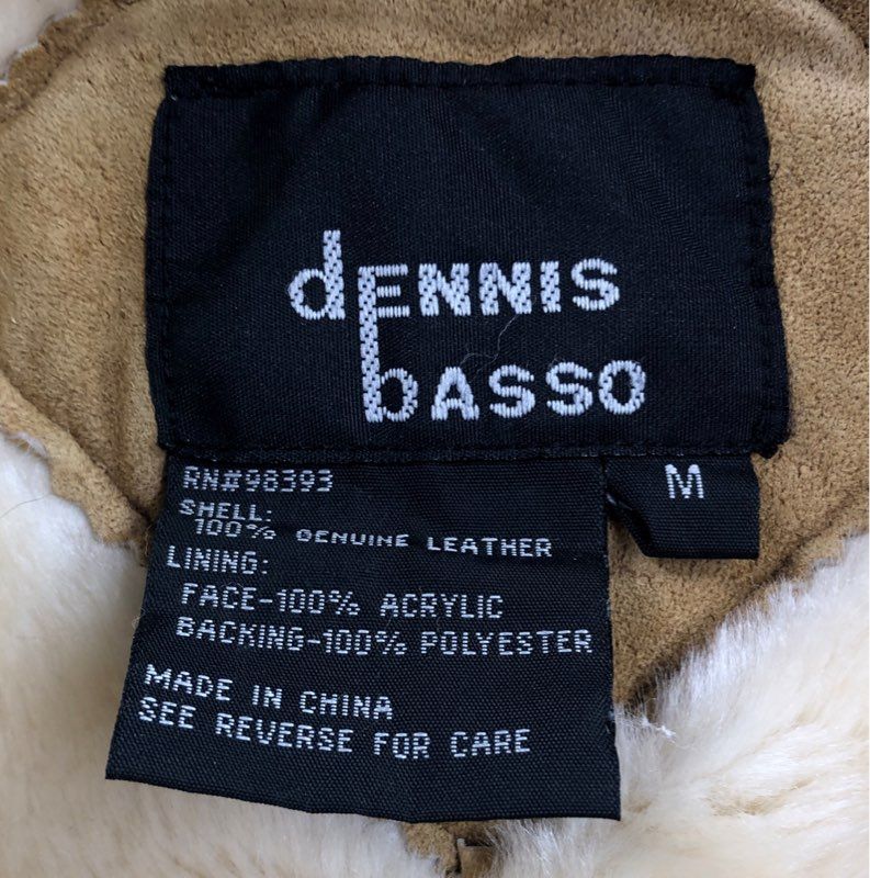 Vintage Y2K Dennis Basso Women's Tan Genuine Leather Jacket Faux Fur Sz M