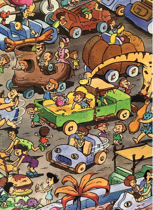 The Flintstones Fred Hunters Look and Find 3 Book Set Carrying Case Vintage