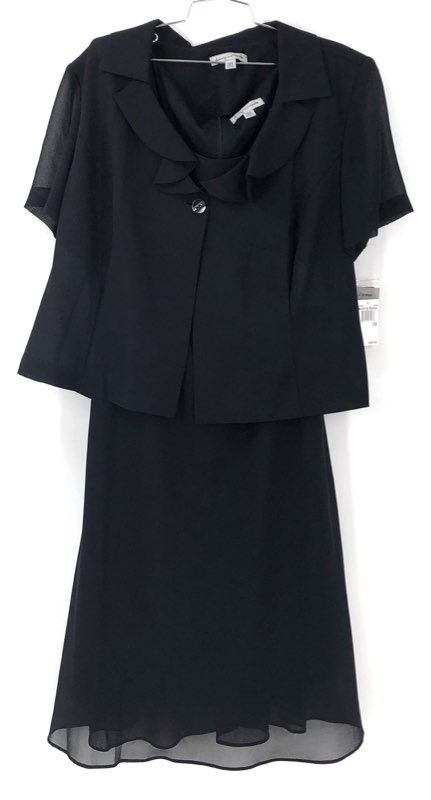 NWT Danny & Nicole Women's Black A-Line Dress W/Jacket 2-Piece Set - Size 18W