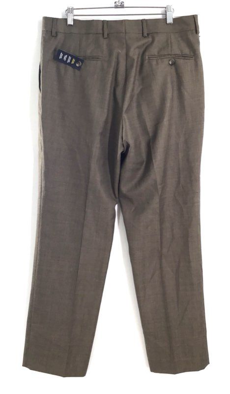 Stafford Men's Brown Sharkskin Travel Classic Fit Suit Pants NWT 34x30