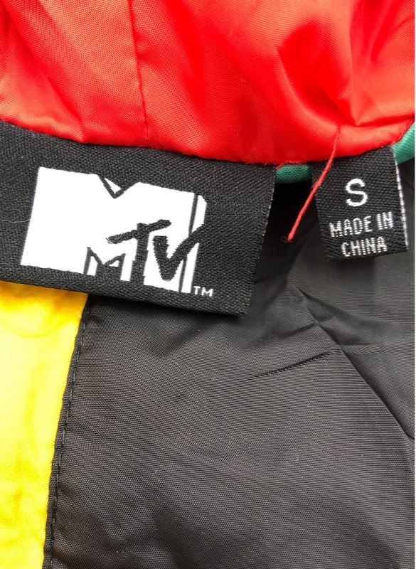 MTV Men&#39;s Multicolor Full Zip Hooded Windbreaker Jacket - Size Small