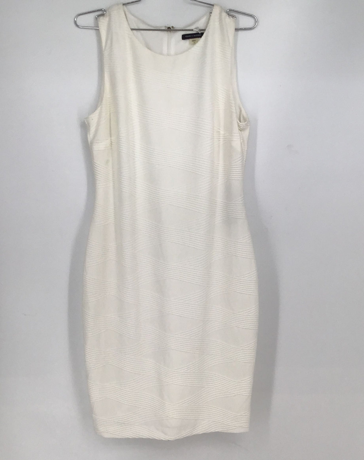 Tommy Hilfiger Women&#39;s White Sleeveless Round Neck Sheath Dress - Size 10