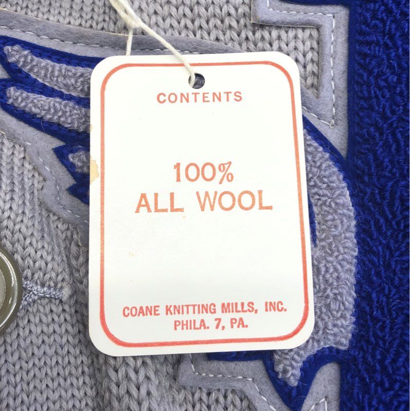 Vintage 50s 60s Coane 100% Wool Letterman Jacket Cardigan Winged L Sz 42 USA