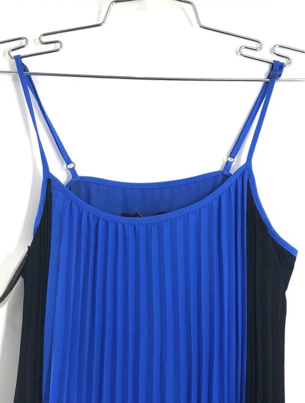 Banana Republic Women's Pleated Colorblock Midi Dress Blue Black NWT Size 6