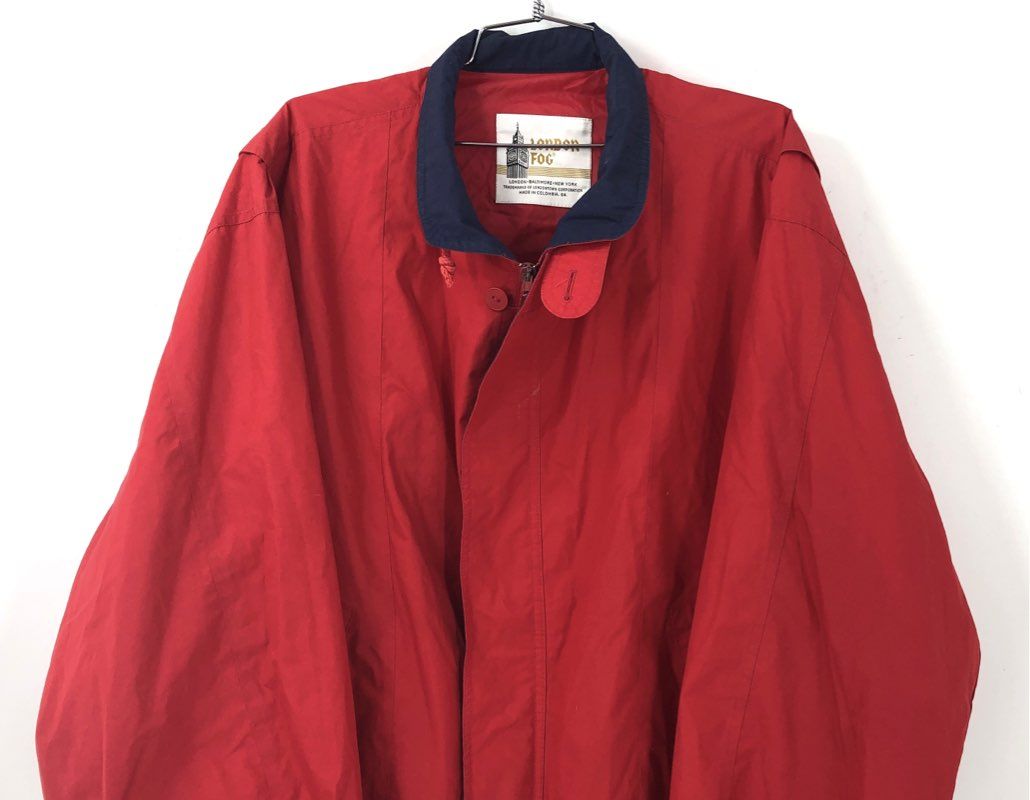 London Fog Men's Red Windbreaker Jacket - Size XL