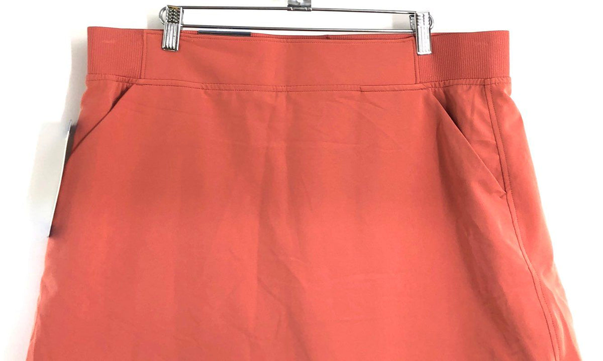 32 Degrees Women's Burnt Orange Ribbed Waist Active Skort 18in Length NWT Sz L