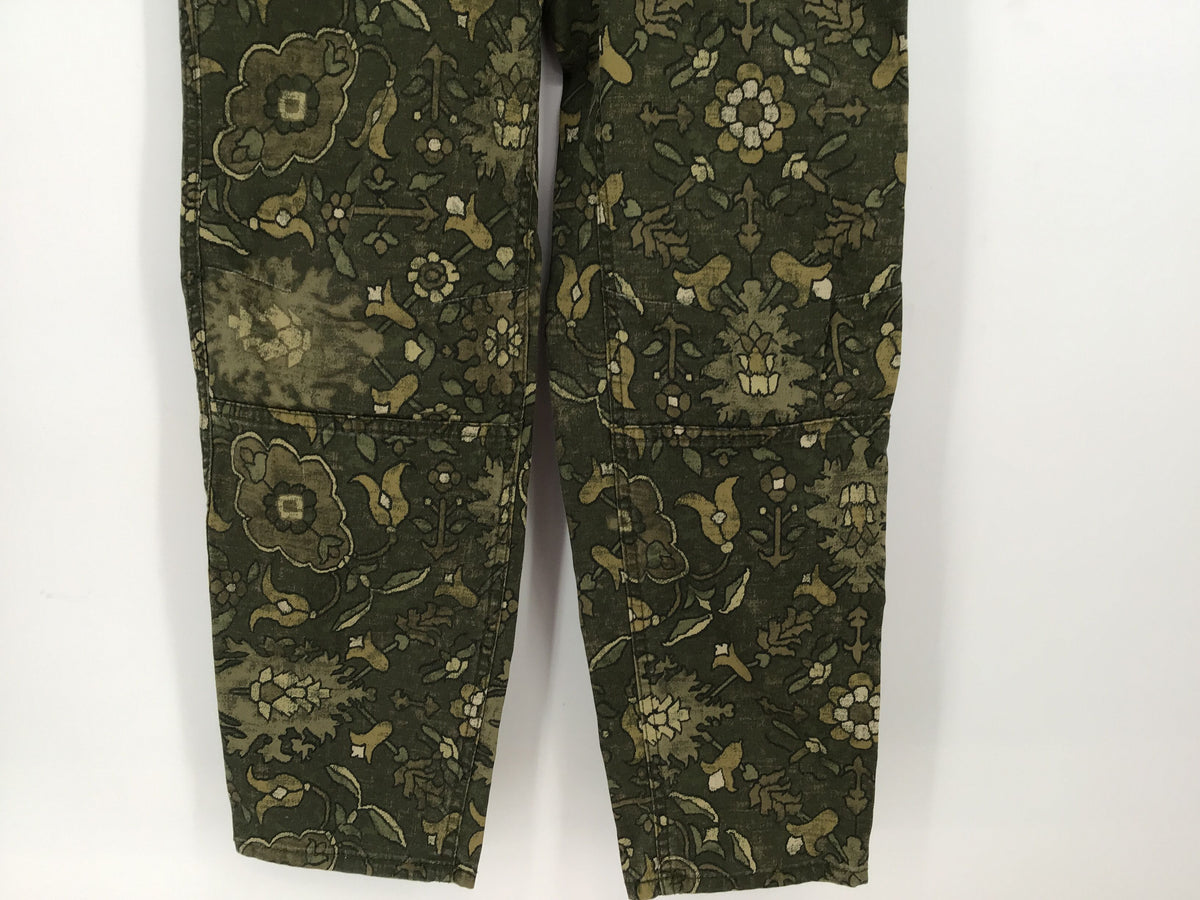 Anthropologie Women&#39;s Green Floral The Wanderer Trouser Pants - Size 26