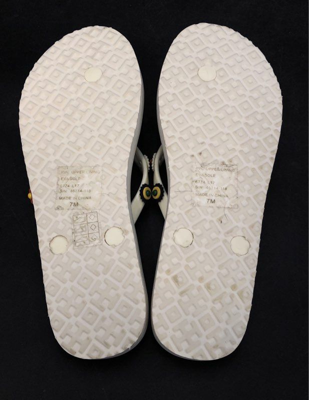 Tory Burch Floral Daisy Charm Ivory Multi Thong Sandals Flip Flops Size 7M