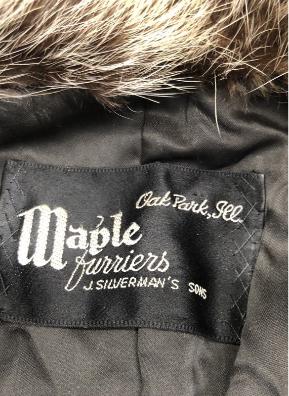 Vintage 70s Maple Furriers Women's Brown Full Length Long Hair Real Fur Coat