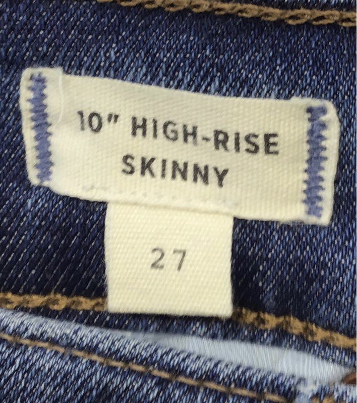 Madewell Women's Jeans Lot 2 Pairs Blue Black 10" High Rise Skinny Frayed Hem 27