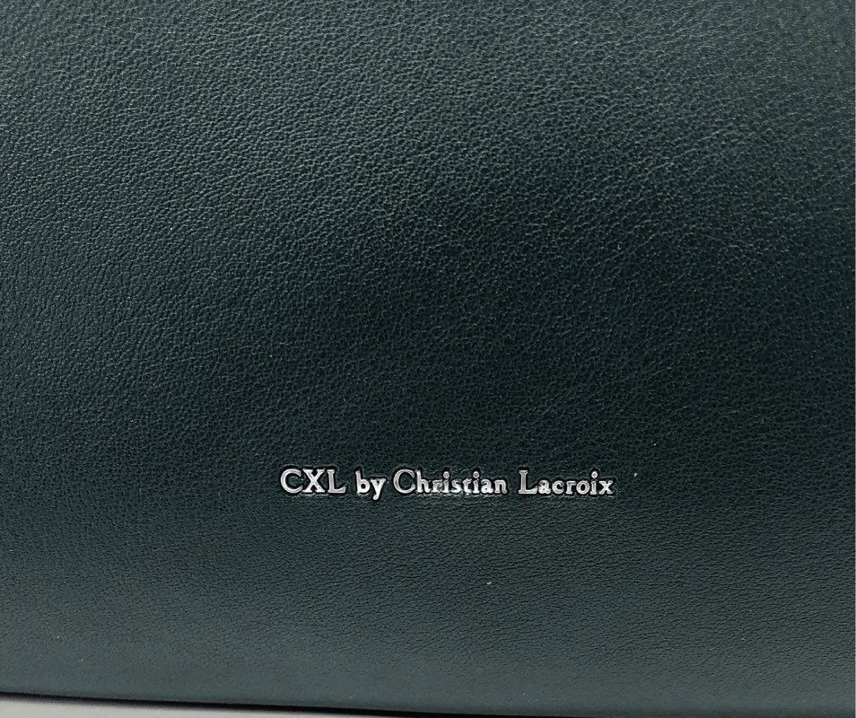 NWT CXL Christian Lacroix Teal Sable Prism Python Satchel Handbag Silver