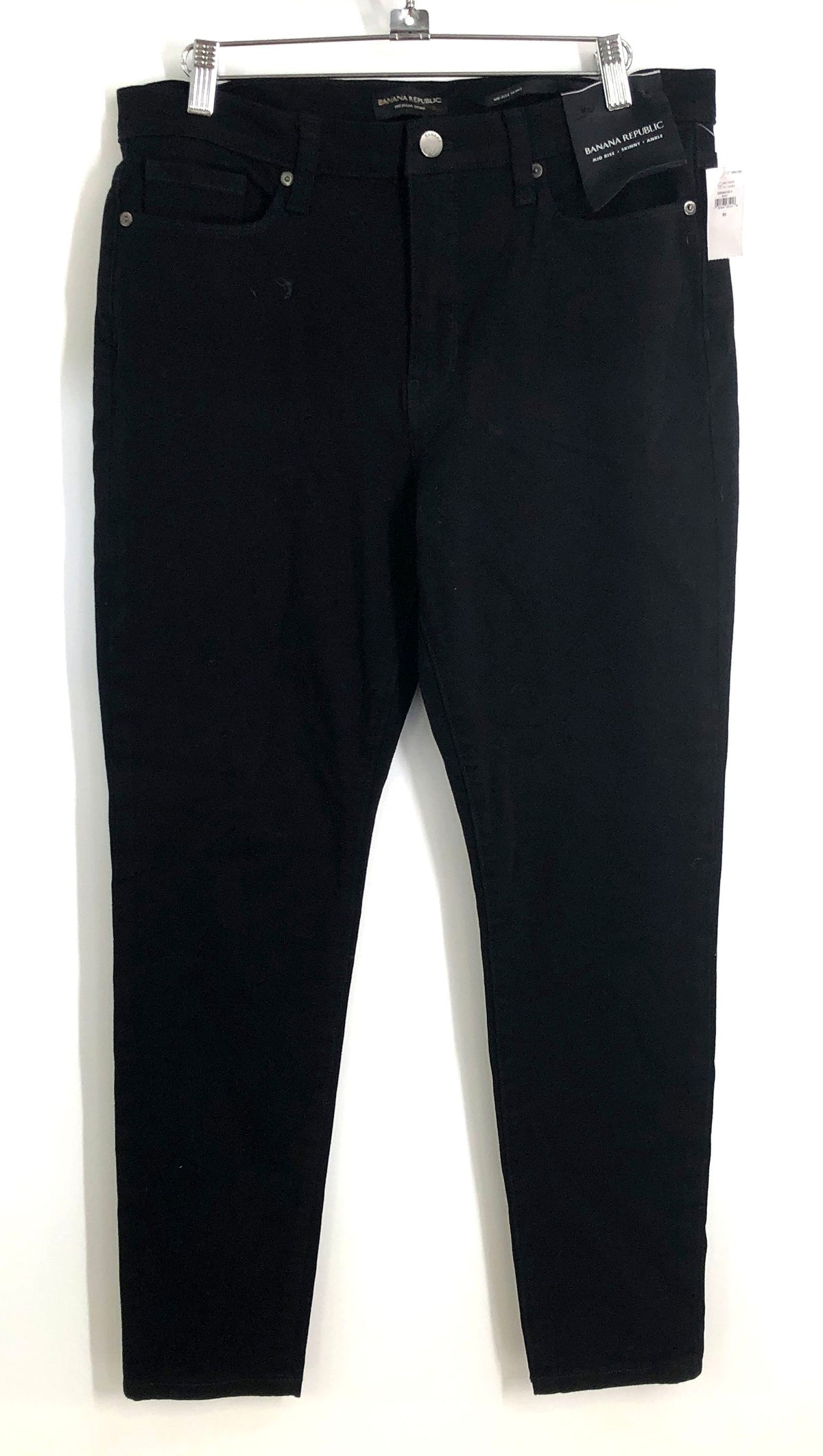 Banana Republic Women's Black Mid-Rise Skinny Ankle Denim Jeans NWT Size 31
