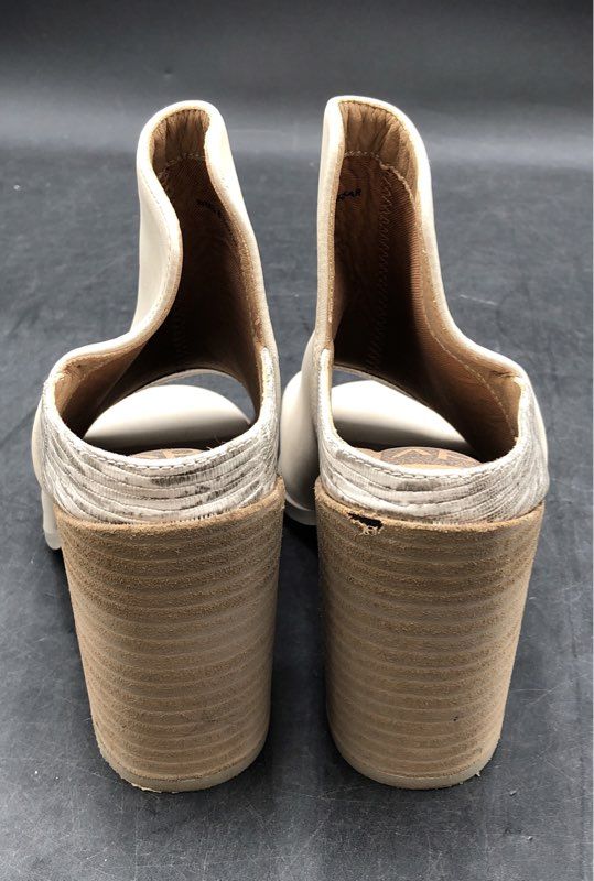 DV by Dolce Vita Barkar Cream Off White Open Toe Block Heel Mules Size 6