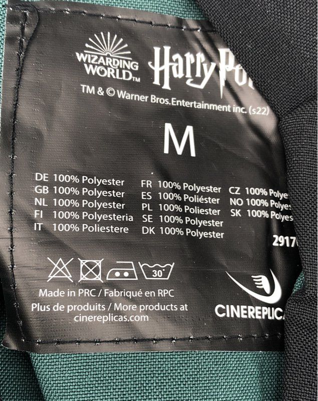 NWT Harry Potter Men's Black Slytherin Wizard Robe - Size M