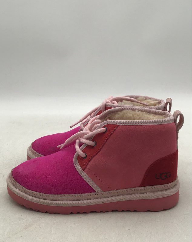 NIB Ugg Neumel Mashup Boys Pink Ankle Snow Boots - Size 3