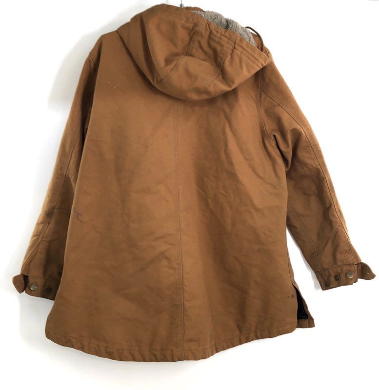 Carhartt Women's Brown Rugged Flex Hamilton Hooded Canvas Jacket Sz 1X OJ5512-W