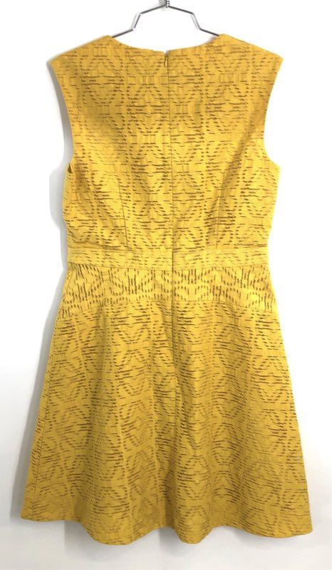 J.Crew Women's Yellow Laser-Cut Geometric Eyelet Fit & Flare Dress NWT Sz 6