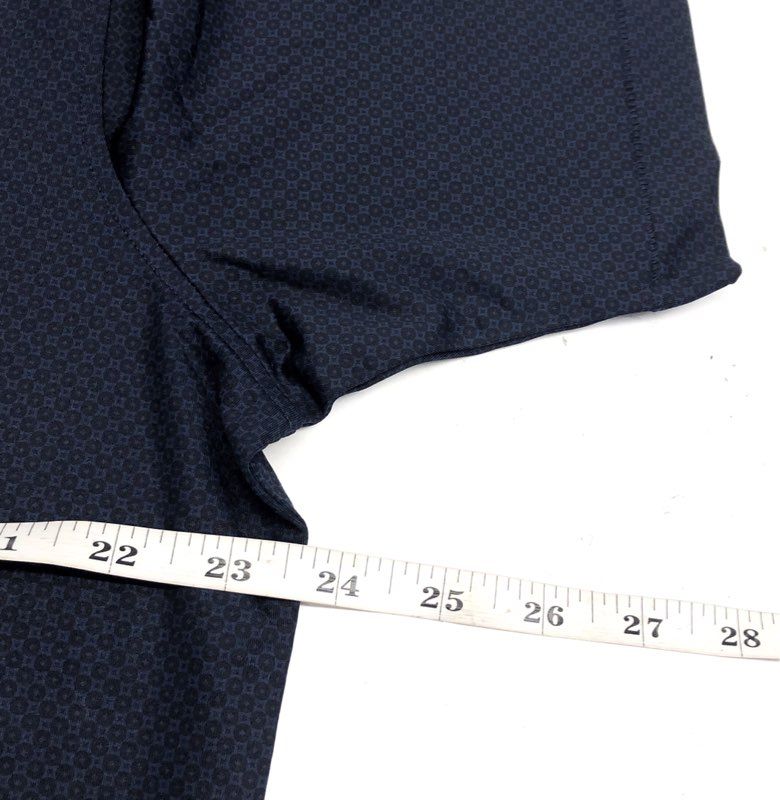 Peter Millar Men's Navy Blue Geometric Summer Comfort Polo Shirt NWT Sz L