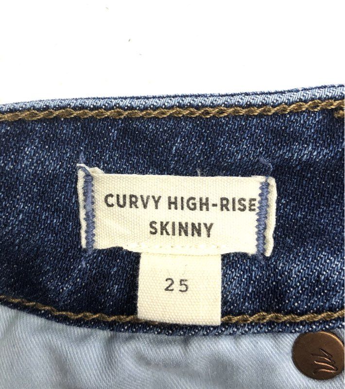 Madewell Women's Blue Curvy High-Rise Skinny Denim Jeans Sz 25