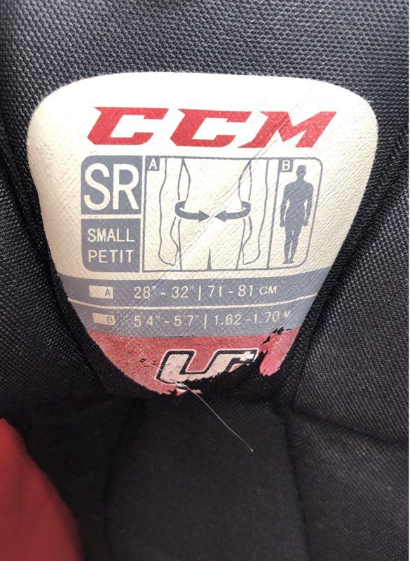 CCM Men's Padded Hockey Pants Black Protective Girdle SR Small