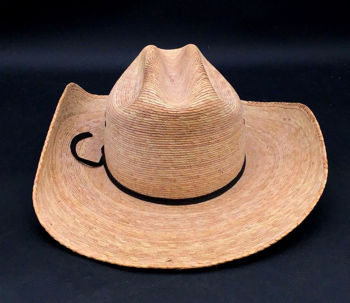 Tan Straw Vented Cowboy Hat Wide Brim Western Cattleman Unisex Size 7 1/8 57
